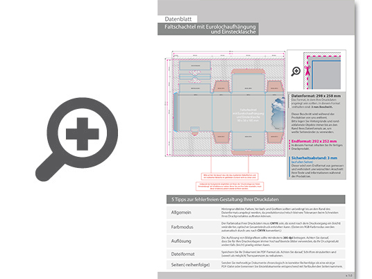 Product Bild faltschachtel_mit_einstecklasche_und_eurolochaufh__ngung_(9_x_5_x_10_5_cm)_einseitig_bedruckt_4_0-farbig_